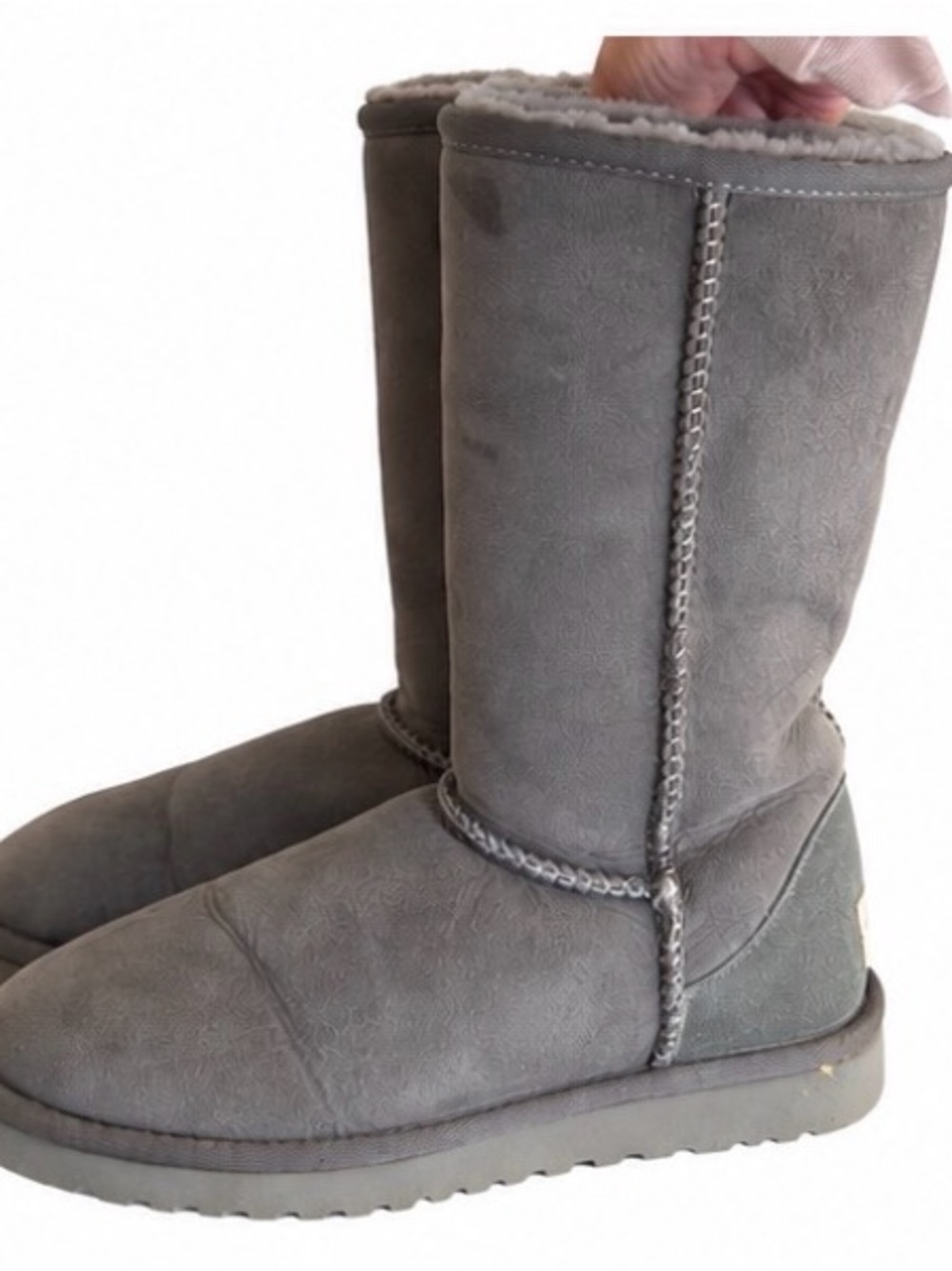 UGG Australia Classic Tall 5815 Grey Suede Shearling Boots – Women’s 7 - Picture 4 of 9